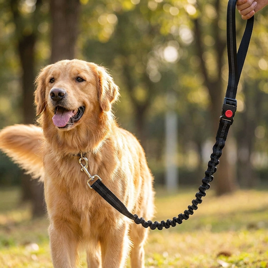 FurLift tether converted to a handheld leash for walking