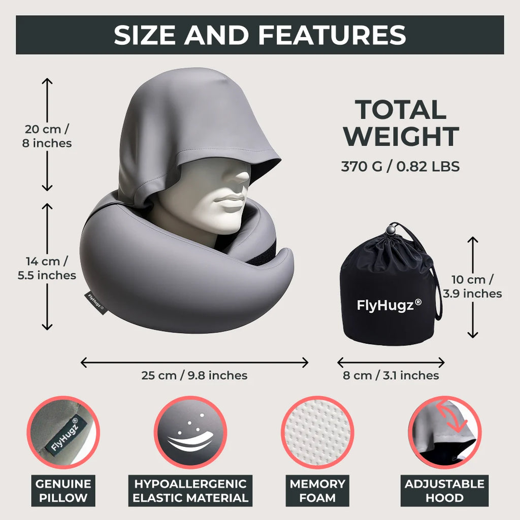 FlyHugz® 2.0 Hooded Travel Pillow (Retail)