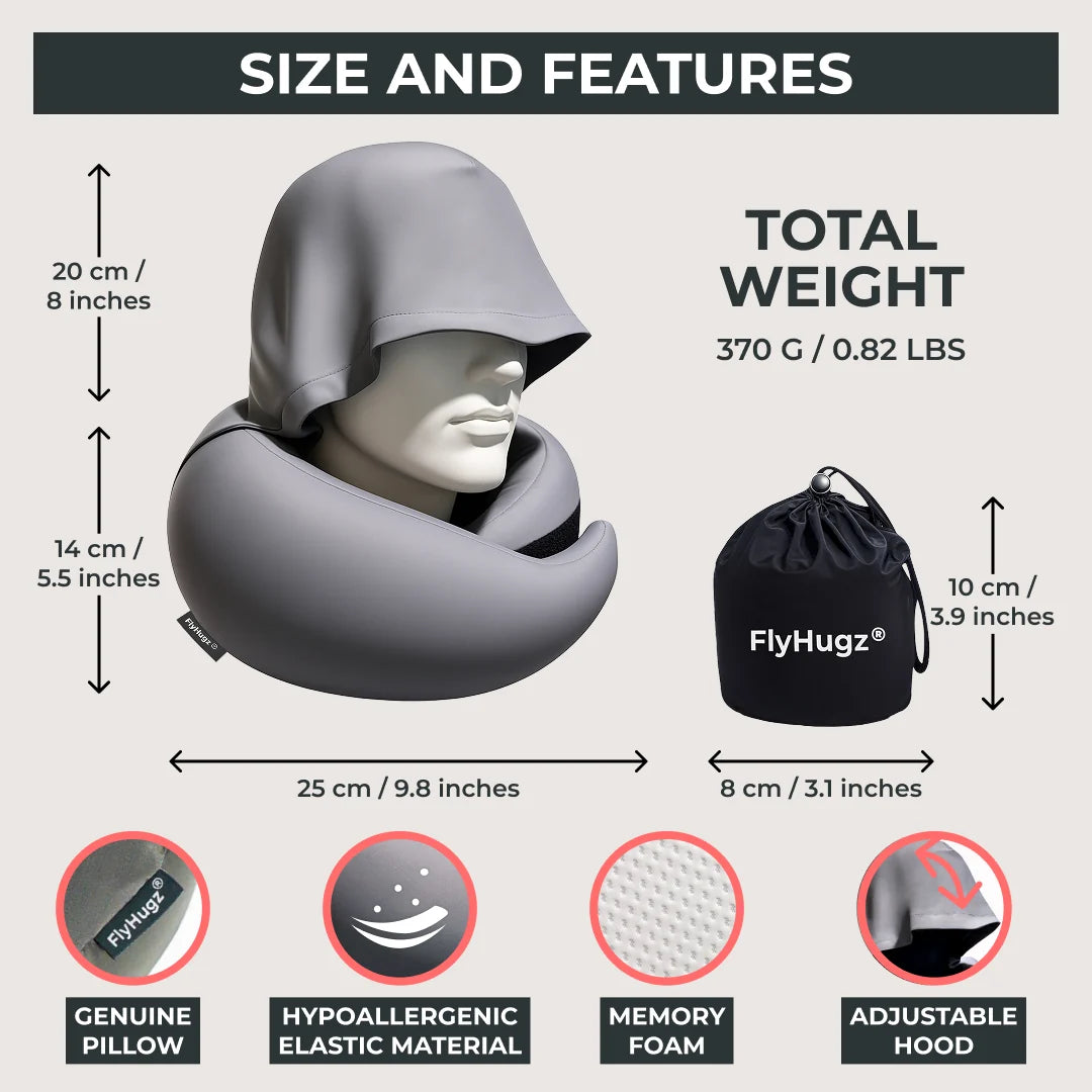 FlyHugz® 2.0 Hooded Travel Pillow (Retail)
